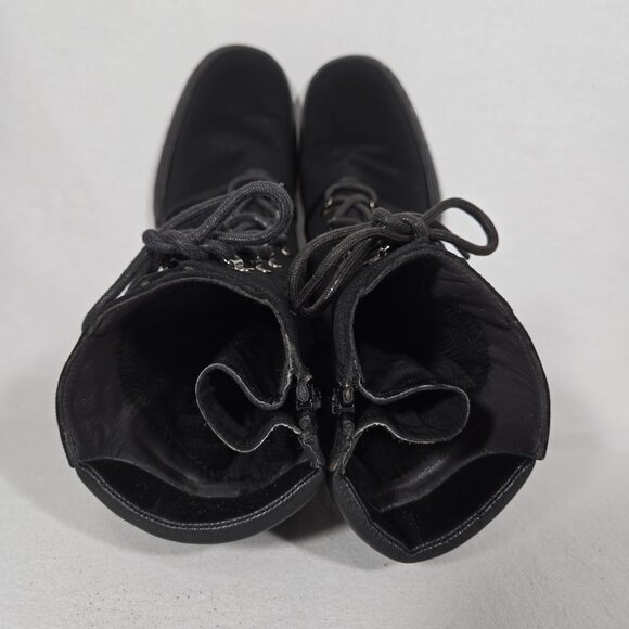 STUART WEITZMAN Eclectic Grandpa BLACK Nylon Upper Combat Boots Women Size 7.5B - Picture 13 of 17